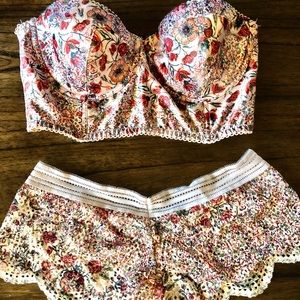 Victoria secret two piece floral lingerie
